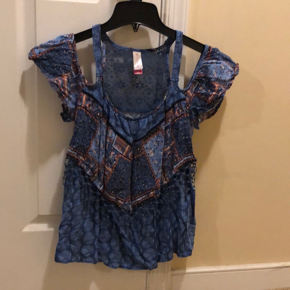 Blue off the shoulder top